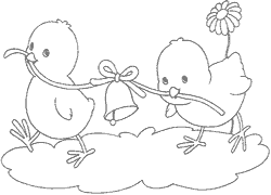 Coloriage poussins de Paques