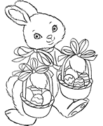 Dessin de P�ques: Lapin P�ques